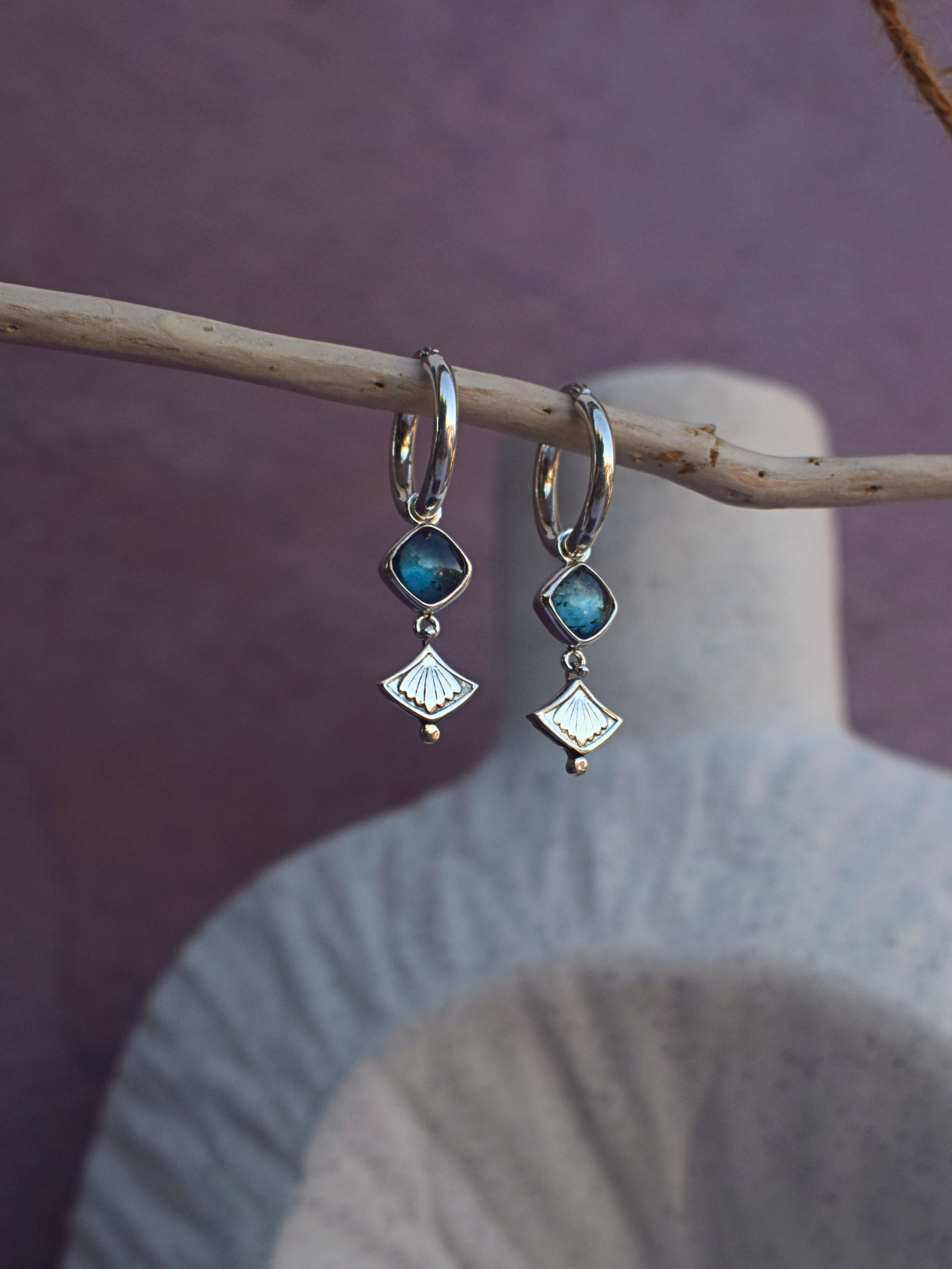 The True North Earrings — Teal Kyanite