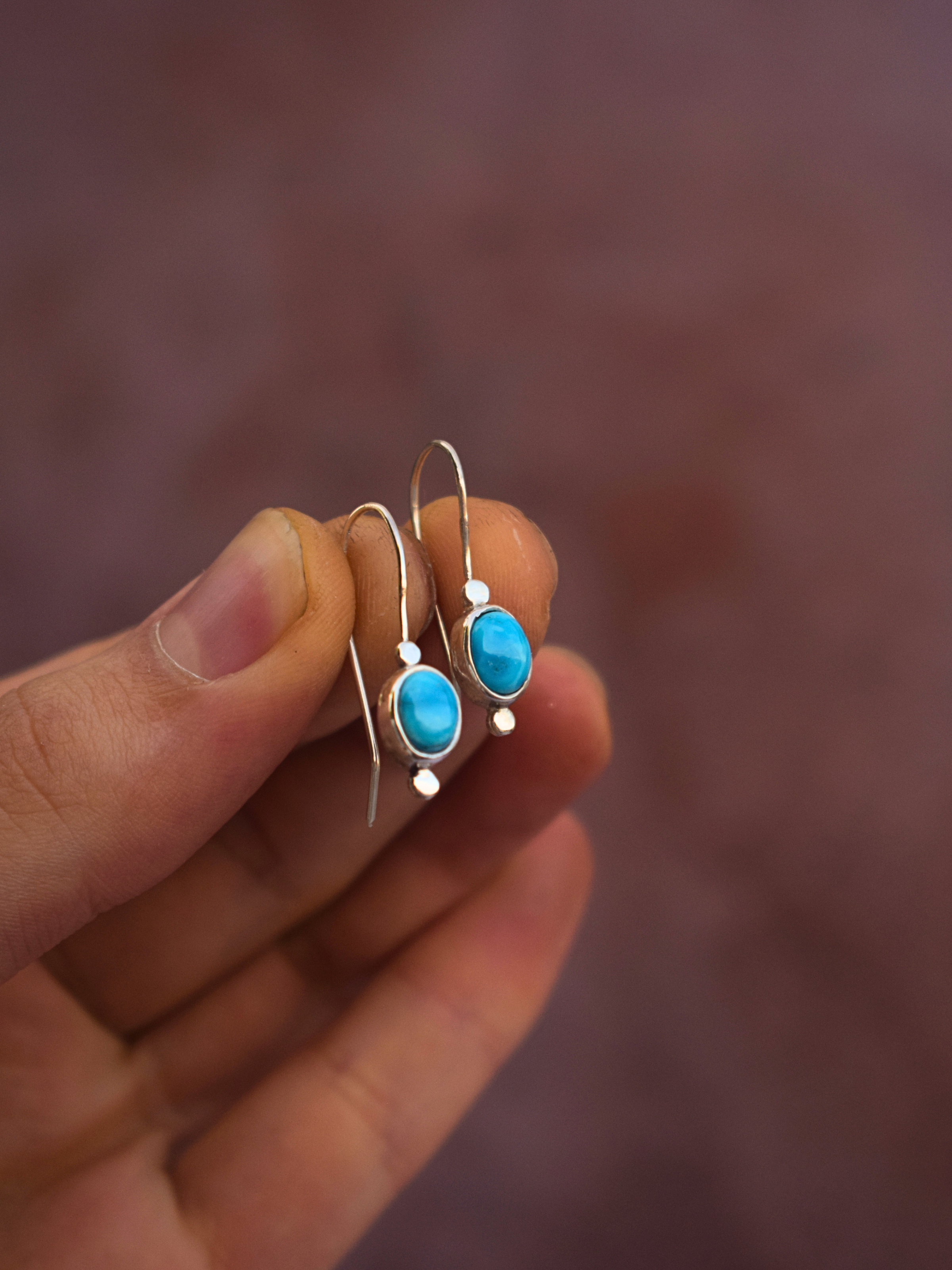 Sacred Stone Earrings | Blue Bird Turquoise
