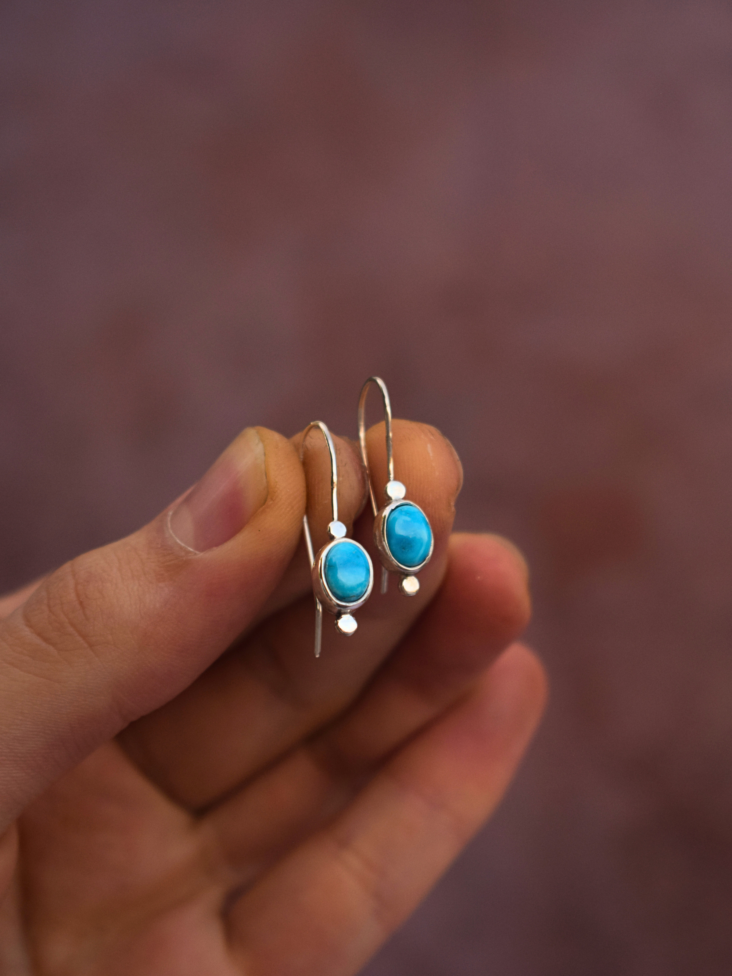 Sacred Stone Earrings | Blue Bird Turquoise
