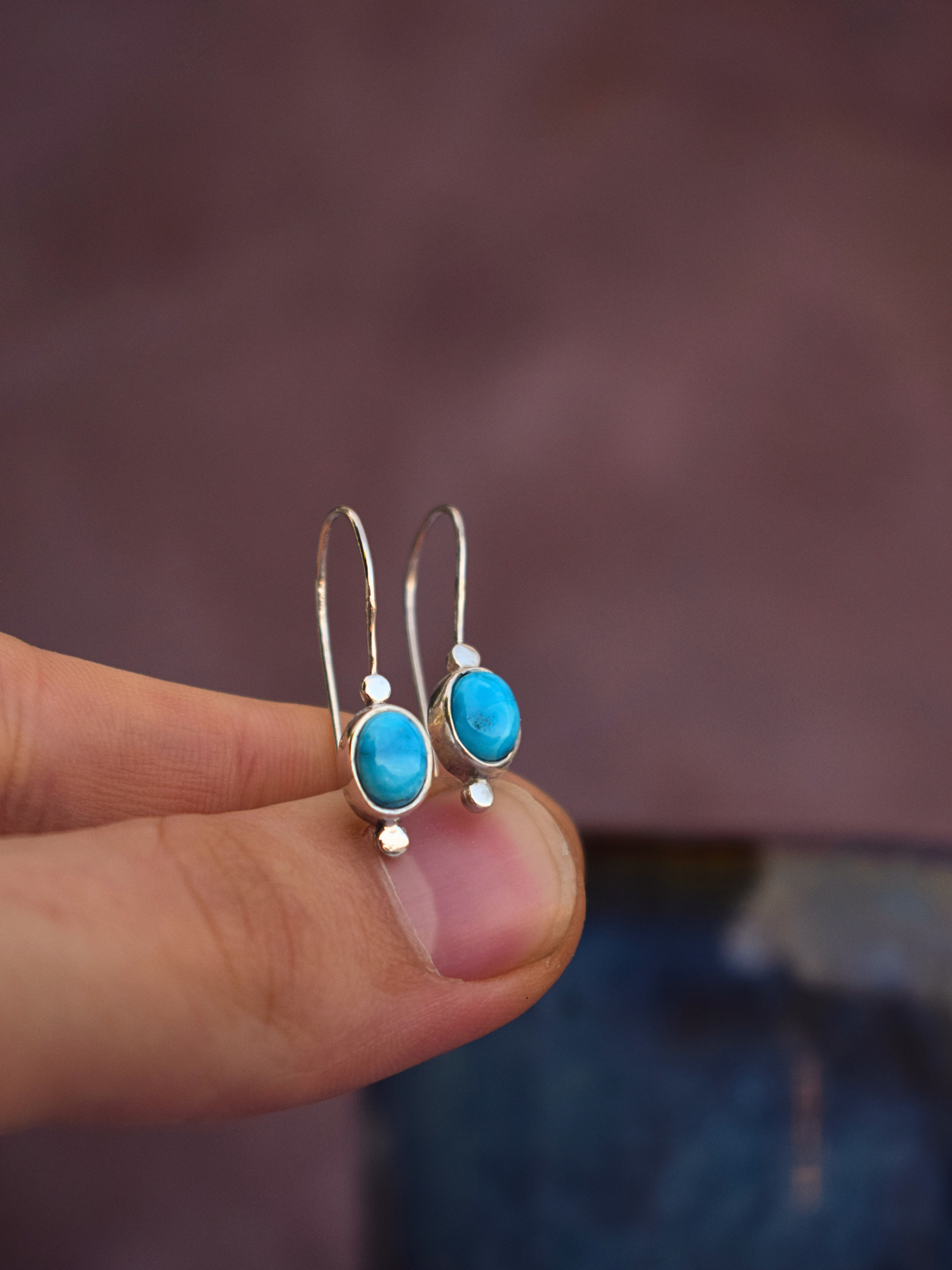 Sacred Stone Earrings | Blue Bird Turquoise