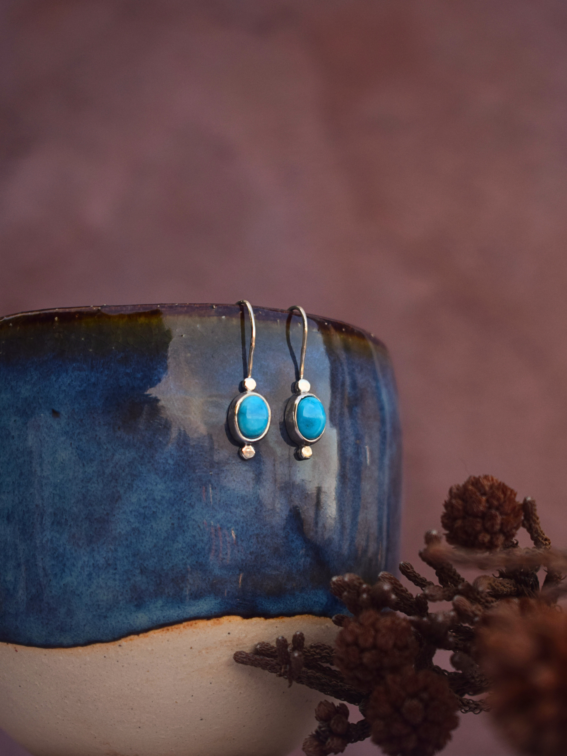 Sacred Stone Earrings | Blue Bird Turquoise
