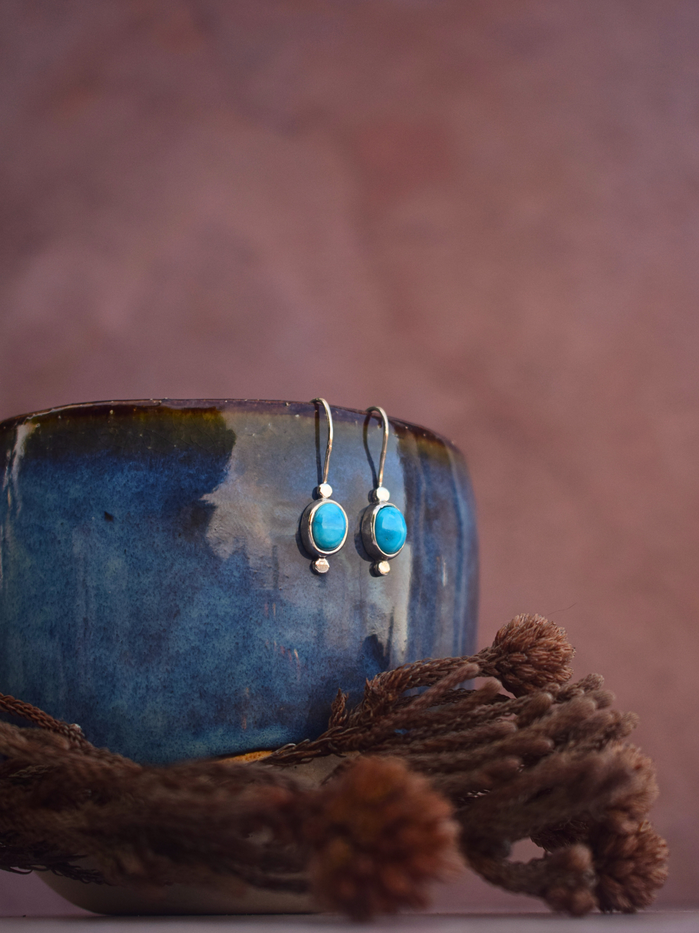 Sacred Stone Earrings | Blue Bird Turquoise
