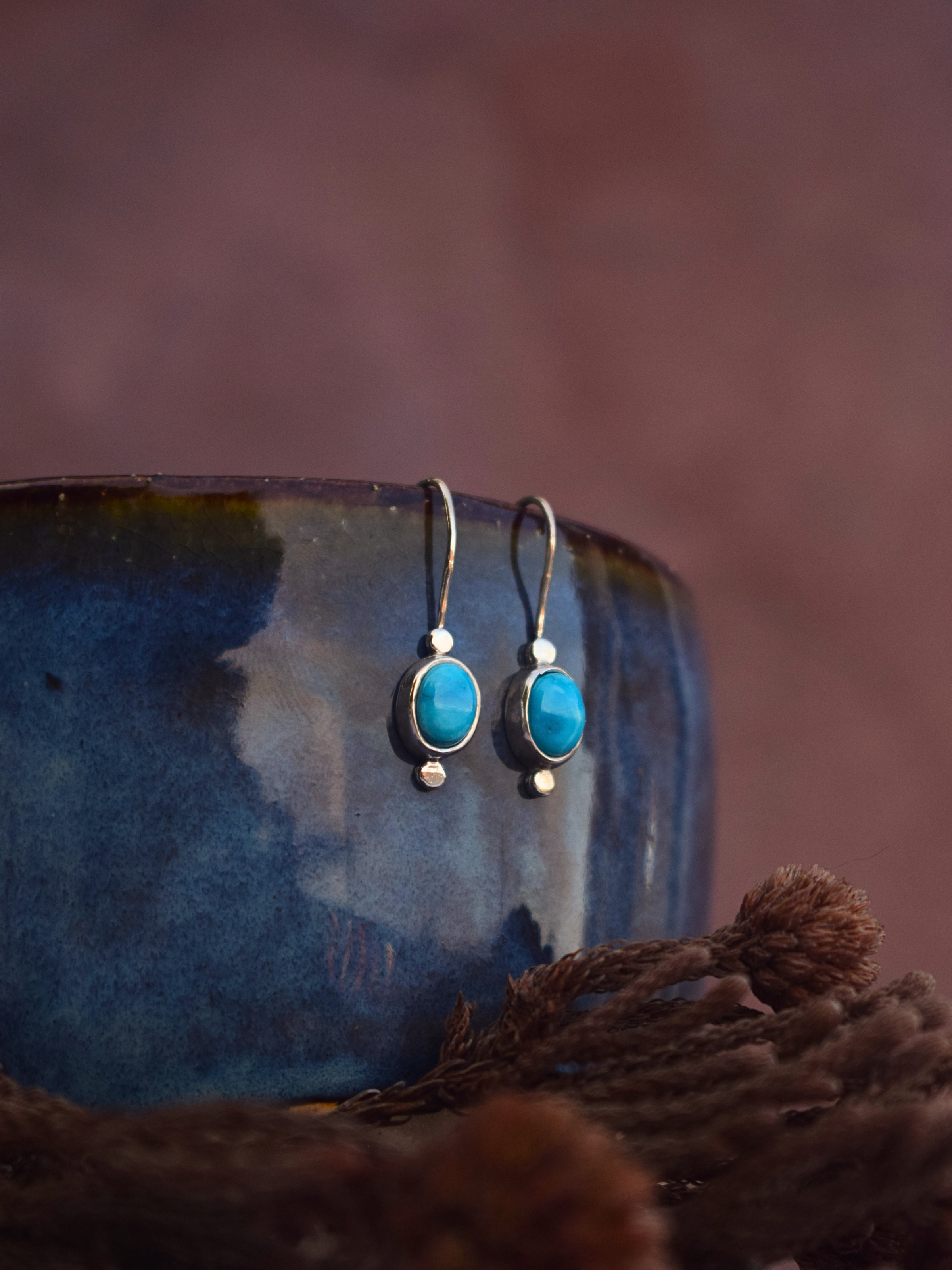 Sacred Stone Earrings | Blue Bird Turquoise