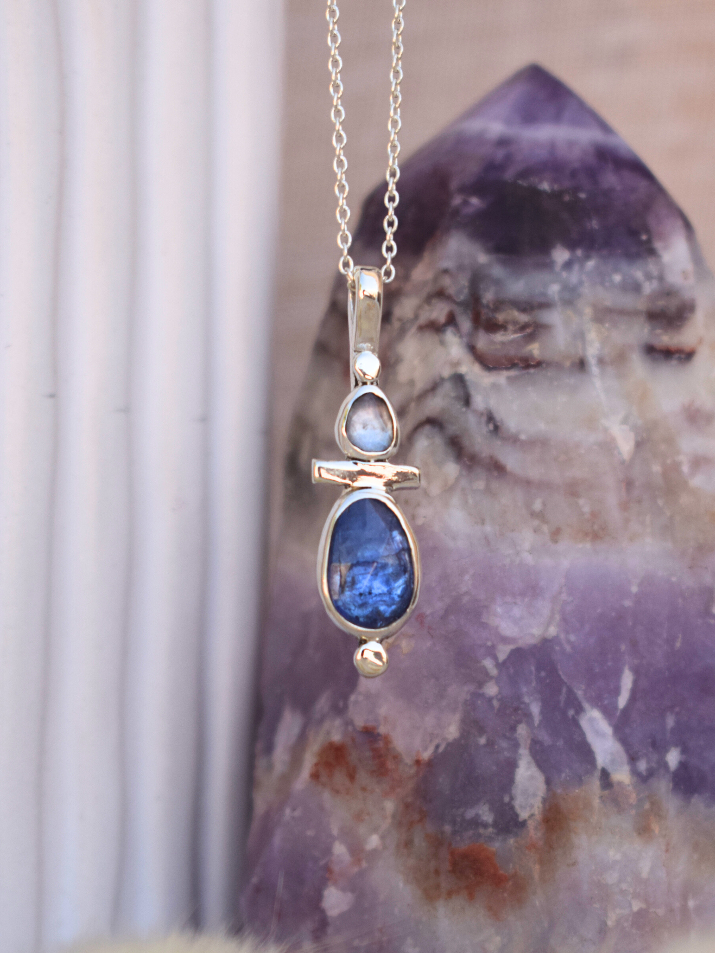 Duality Pendant - Tanzanite , Spinel