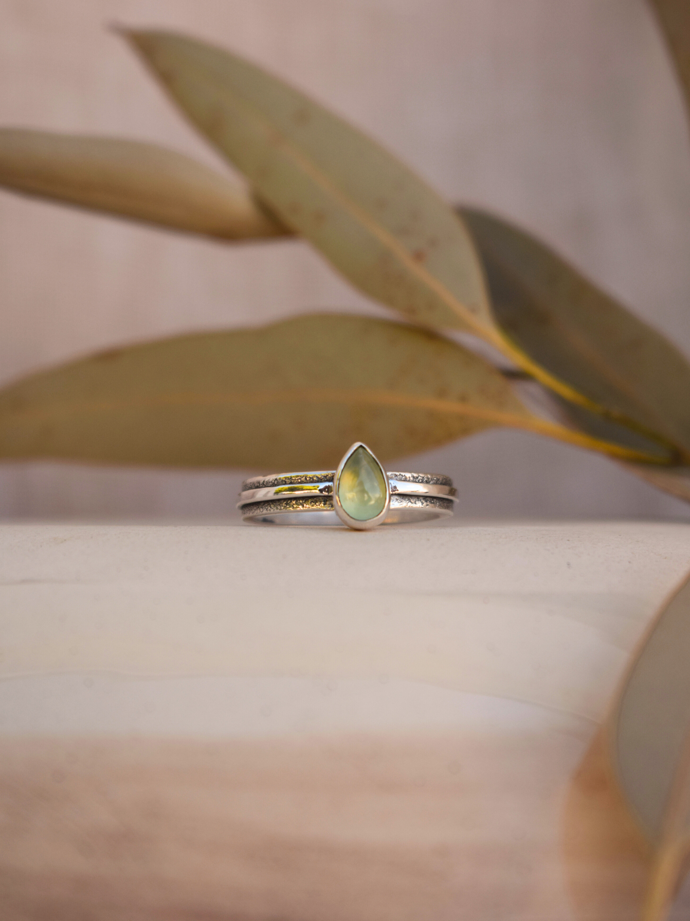 Lira Stone Ring - Prehnite