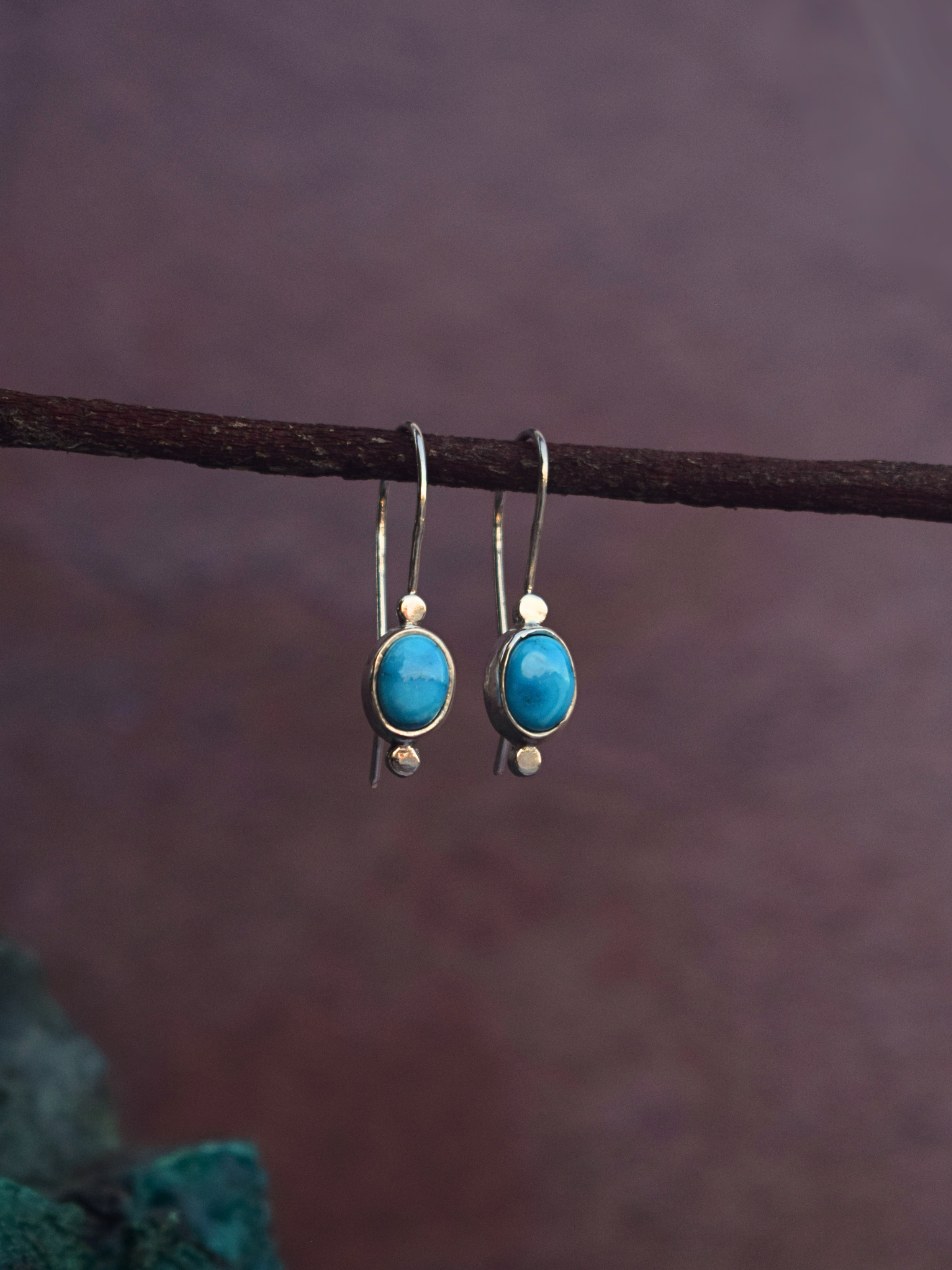 Sacred Stone Earrings | Blue Bird Turquoise