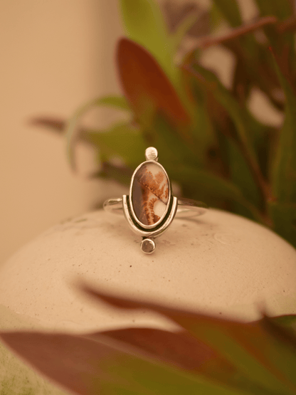 Gaia Ring - Dendritic Agate Sterling Silver Size: P 1/2