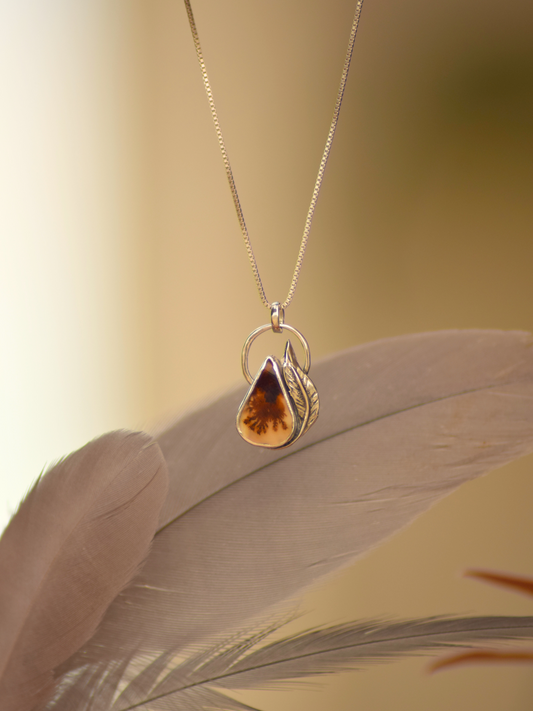 Grace Pendant - Dendritic Agate Sterling Silver