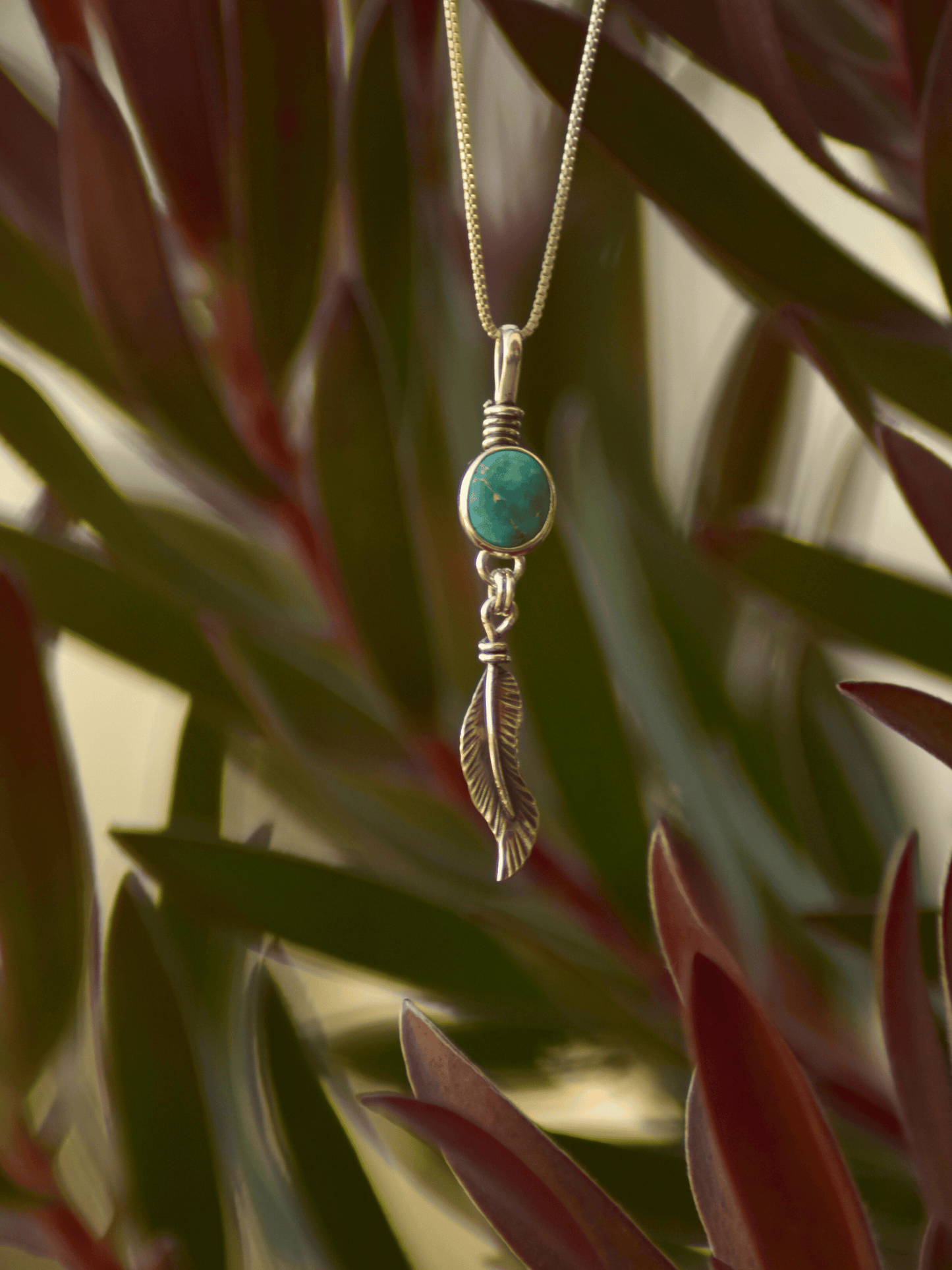 Gaurdians Feather - Sterling Silver Turquoise Pendant