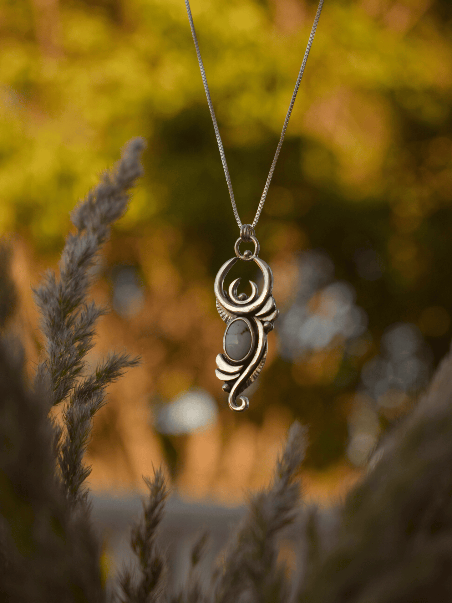Ivory Spirit - Dry Creek Turquoise and sterling Silver Necklace