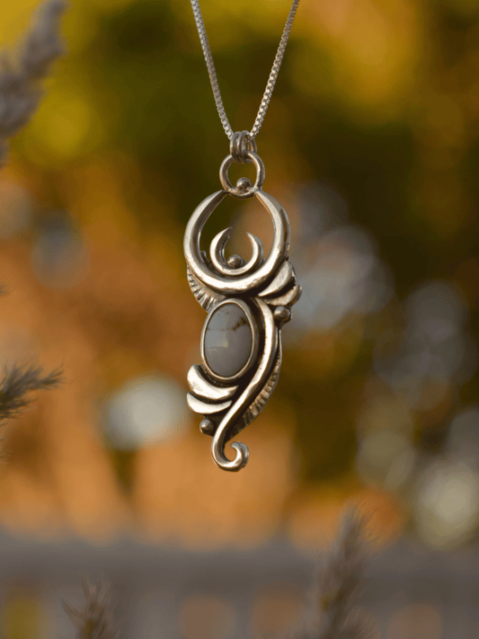 Ivory Spirit - Dry Creek Turquoise and sterling Silver Necklace