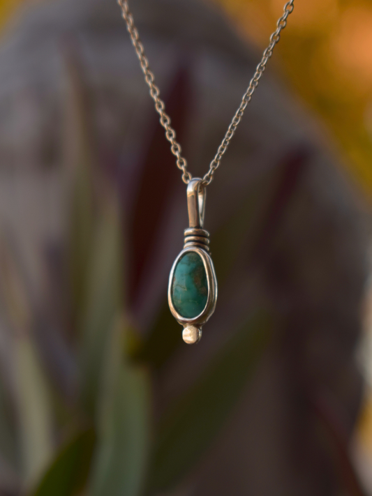 Lunar Drop 2 - Sterling Silver Turquoise Pendant