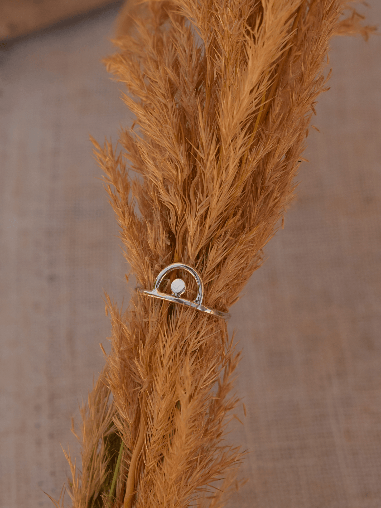 handmade sterling silver ring on fern