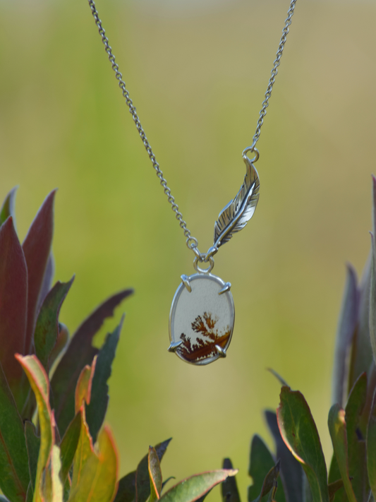 Miu Necklace - Sterling Silver Dendritic Agate