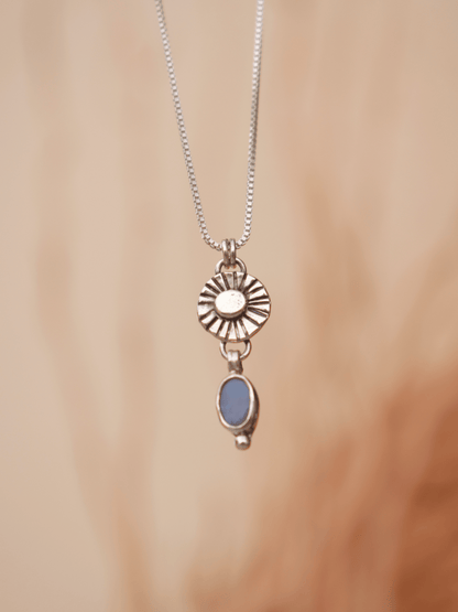 Sundrop Necklace - Sterling Silver and Australian Opal Pendant