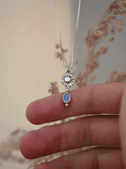 Sundrop Necklace - Sterling Silver and Australian Opal Pendant