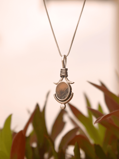 Sama Pendant - Dendritic Agate Sterling Silver