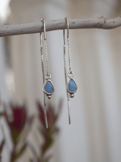 Kira Earrings - Sterling silver and Opal Threader Earrings