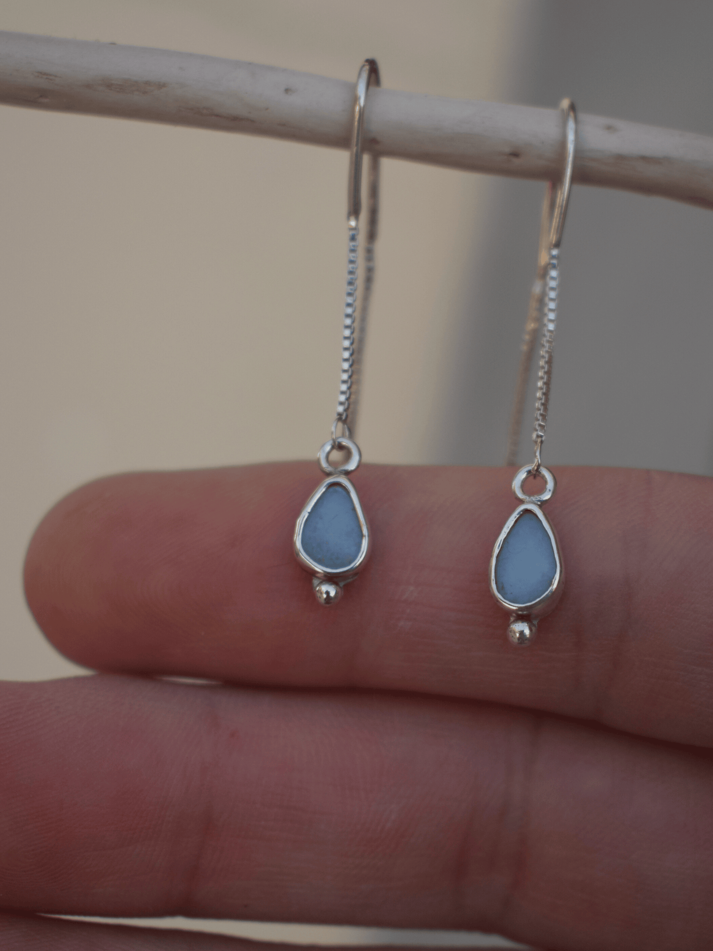 Kira Earrings - Sterling silver and Opal Threader Earrings