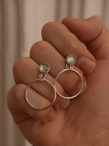 Gaia Hoops - Mint Kyanite Sterling Silver