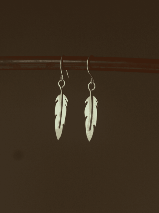 Silver Feather Earrings My Store 