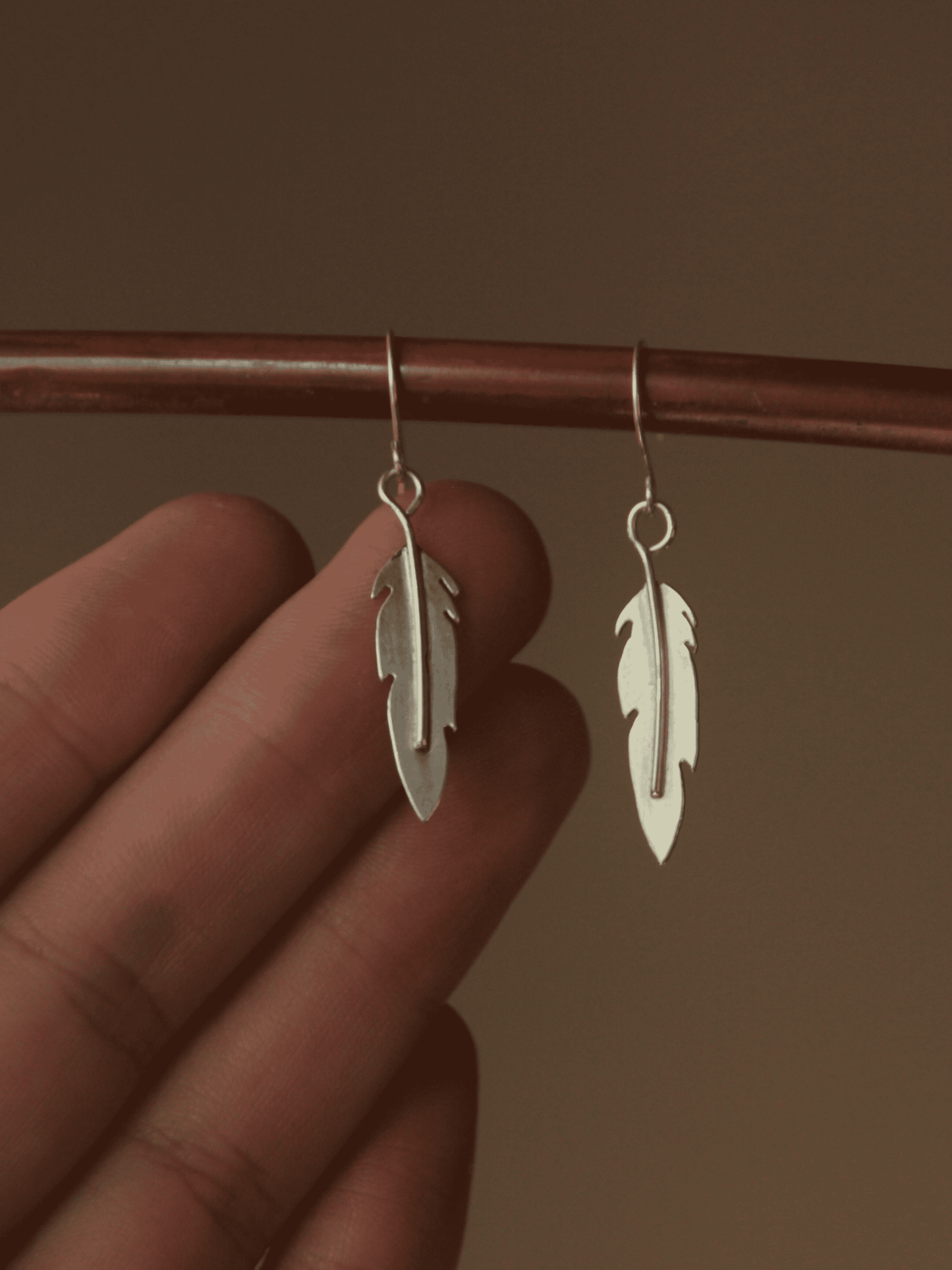 Silver Feather Earrings My Store 