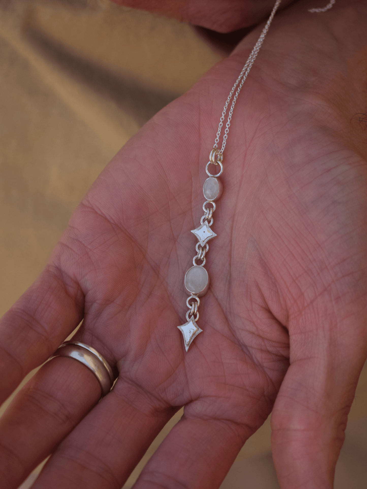 Aster Pendant - Sterling Silver and moonstone