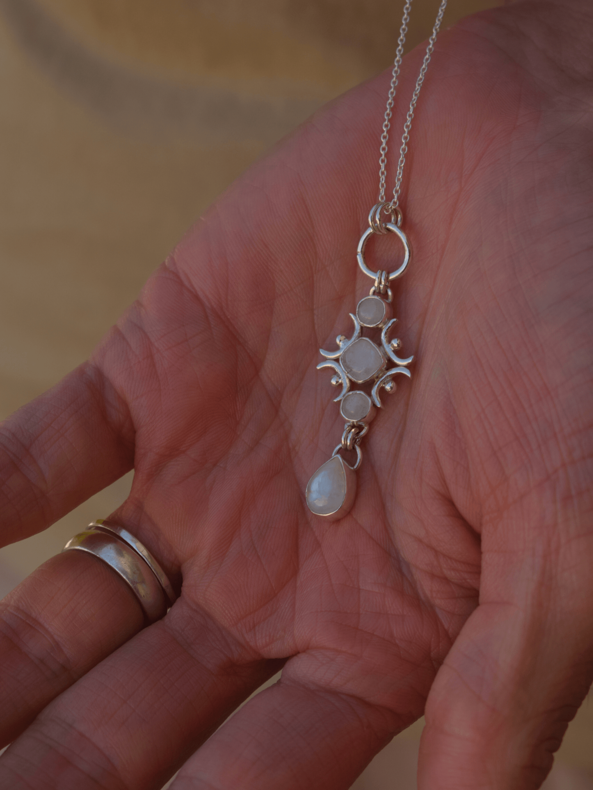 handcrafted sterling silver moonstone pendant