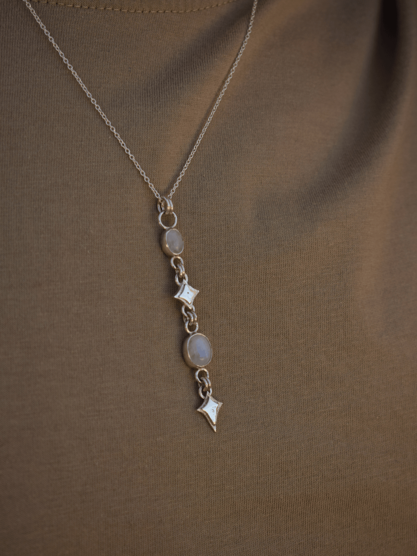 Aster Pendant - Sterling Silver and moonstone